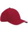 BB820C B820C Beechfield EarthAware® Classic Organic Cotton 6 Panel Sandwich Peak Cap Classic Red / White colour image